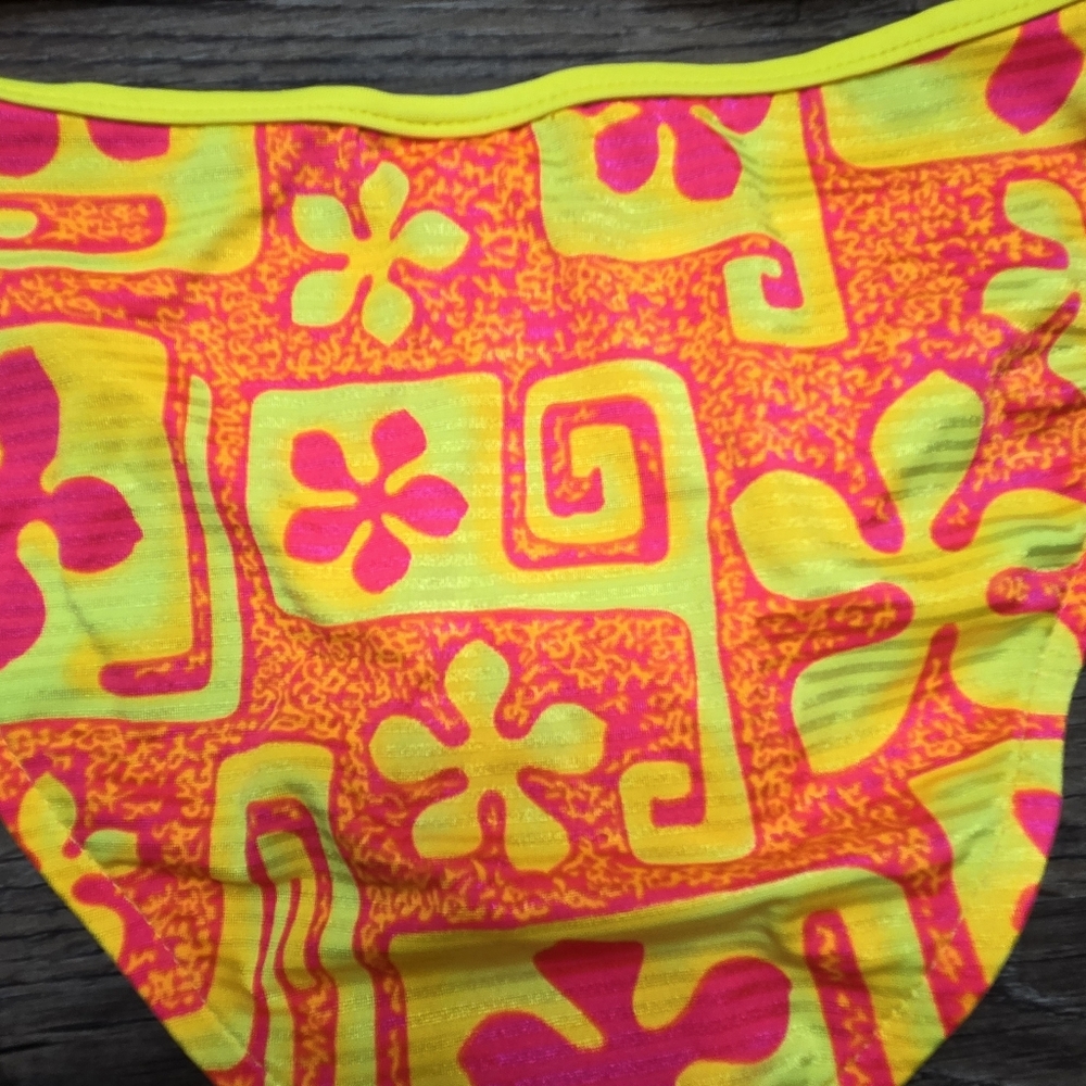 No Boundaries Yellow and Pink Floral Pattern Bikini - Picture 5 of 10